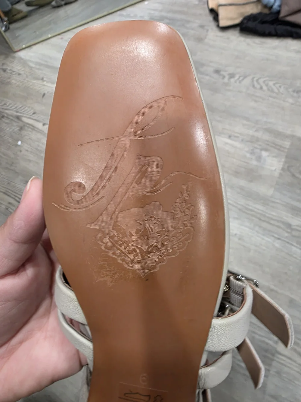Free People Hart Flat in the beige/cafe colorway